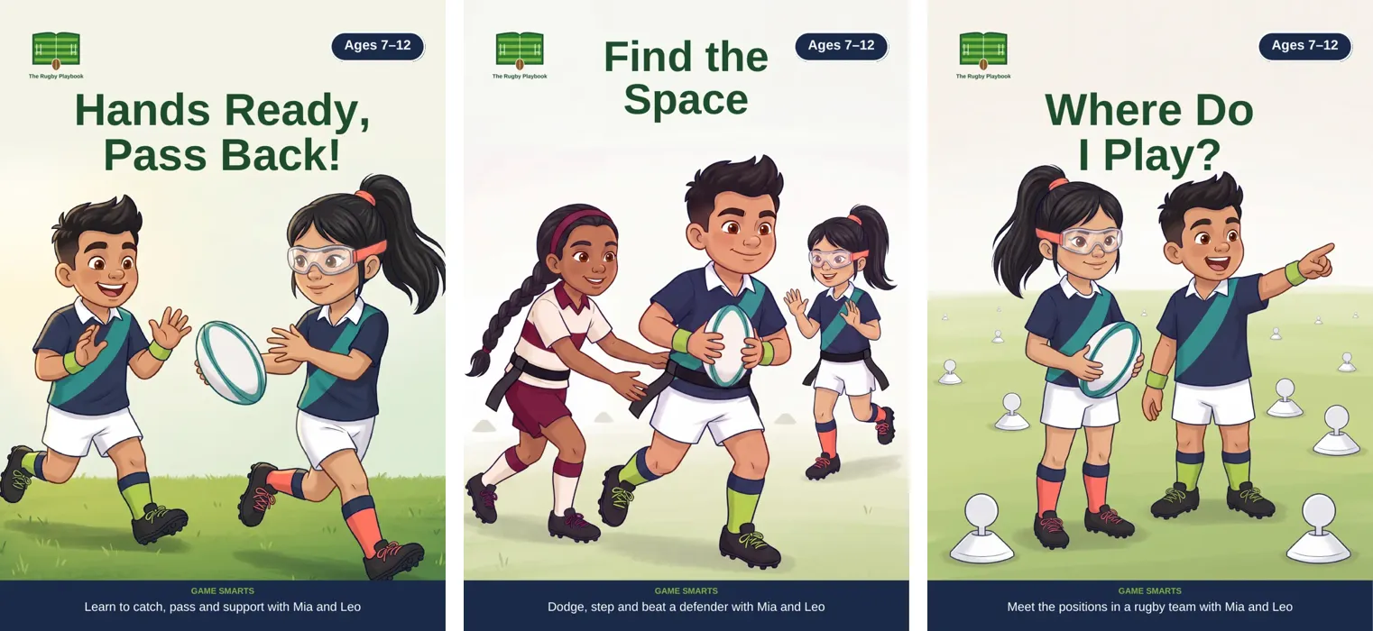 Covers of Hands Ready, Pass Back!, Find the Space and Where Do I Play?